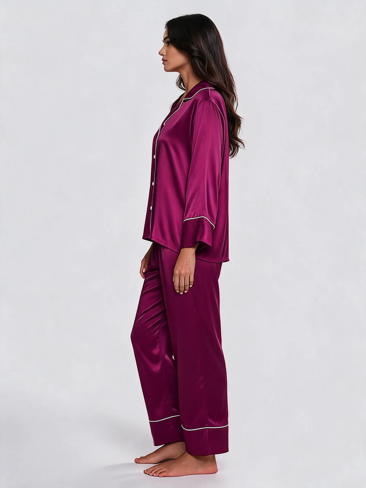 Satin Long Sleeve Pajama Set
