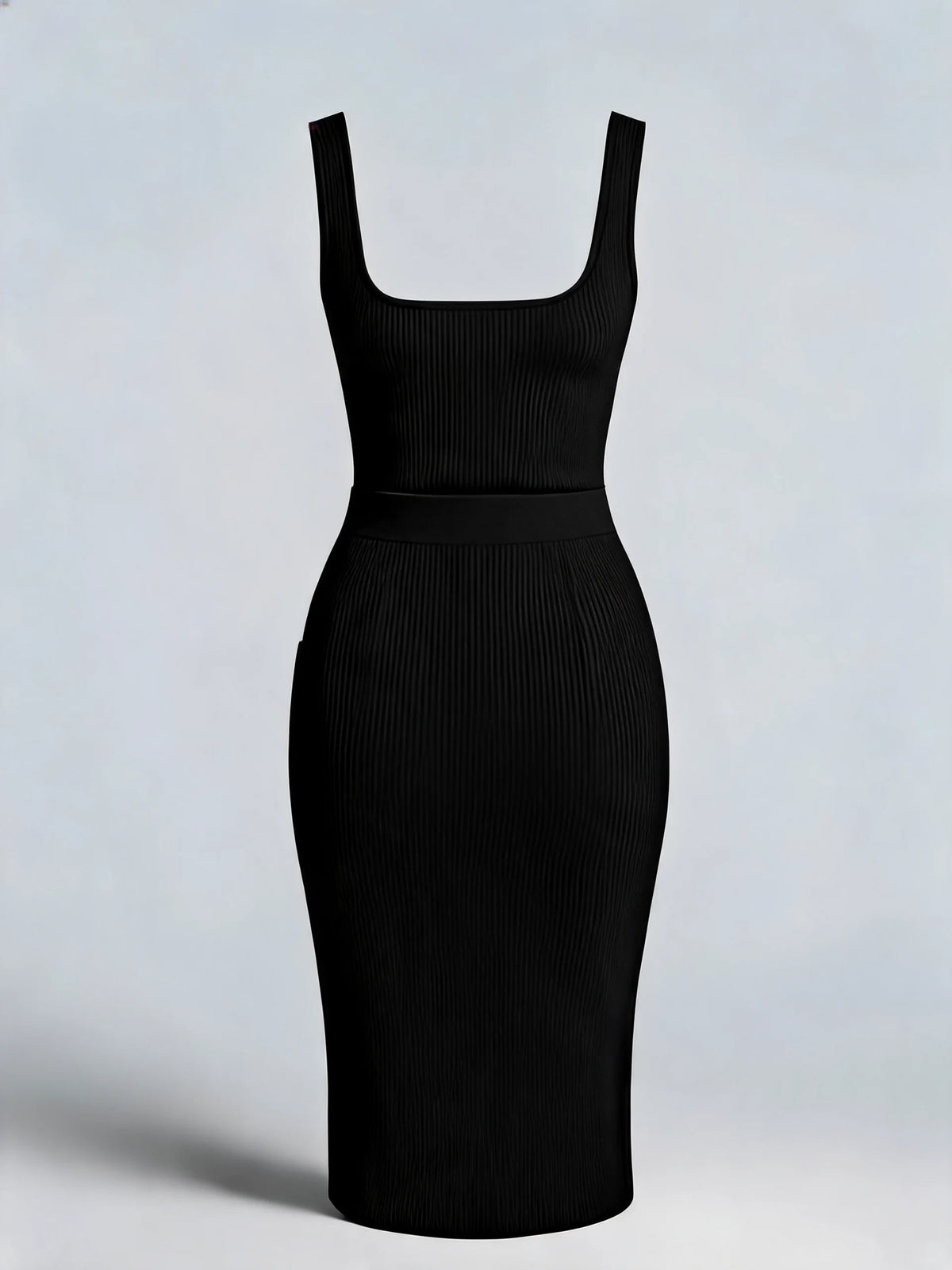 Sleeveless Ribbed Midi Dress