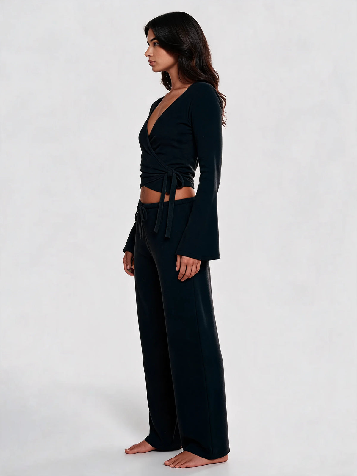 Fleece-Lined Drawstring Lounge Set