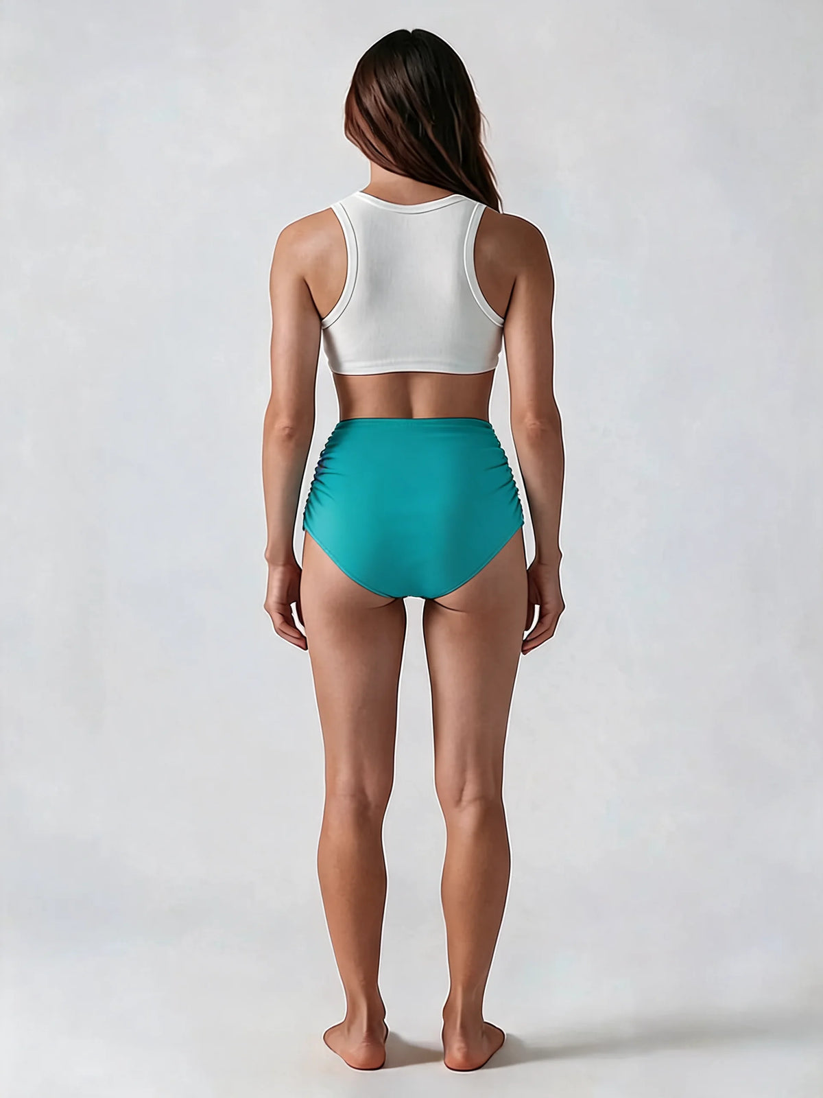 Women's High Waisted Ruched Bikini Bottoms