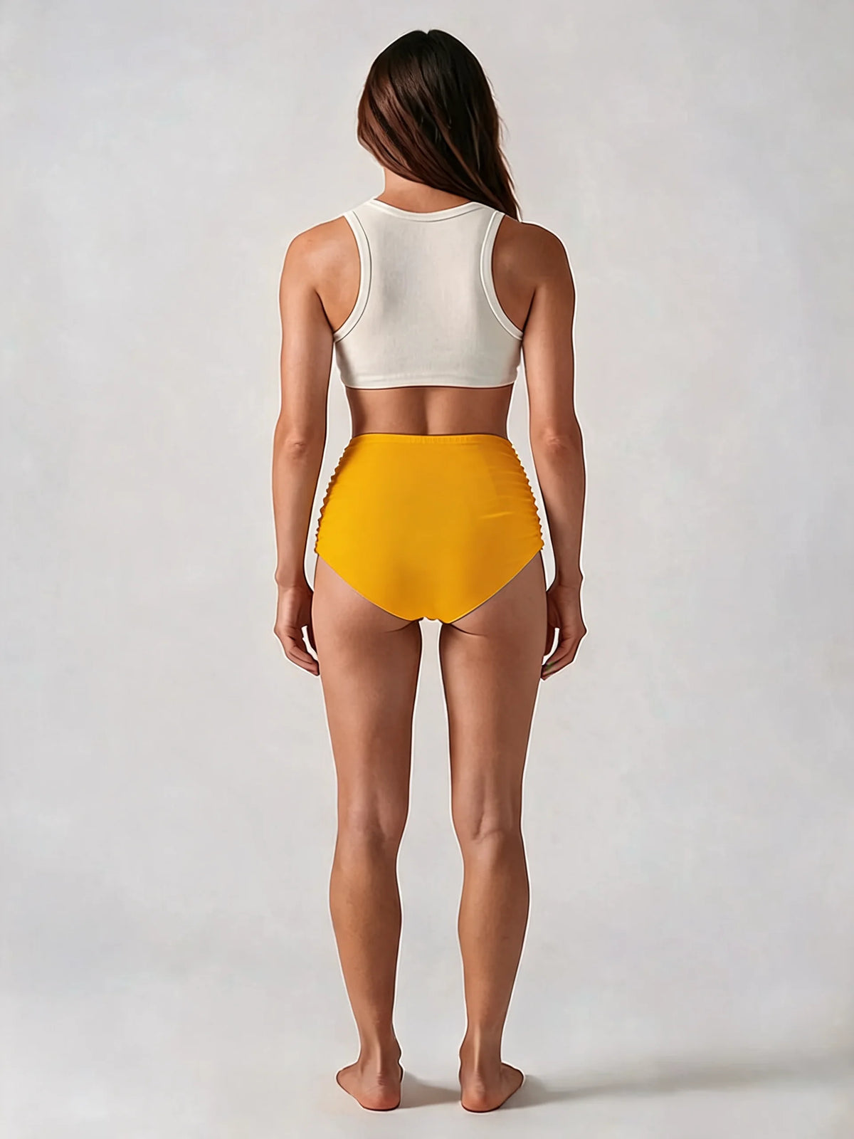 Women's High Waisted Ruched Bikini Bottoms