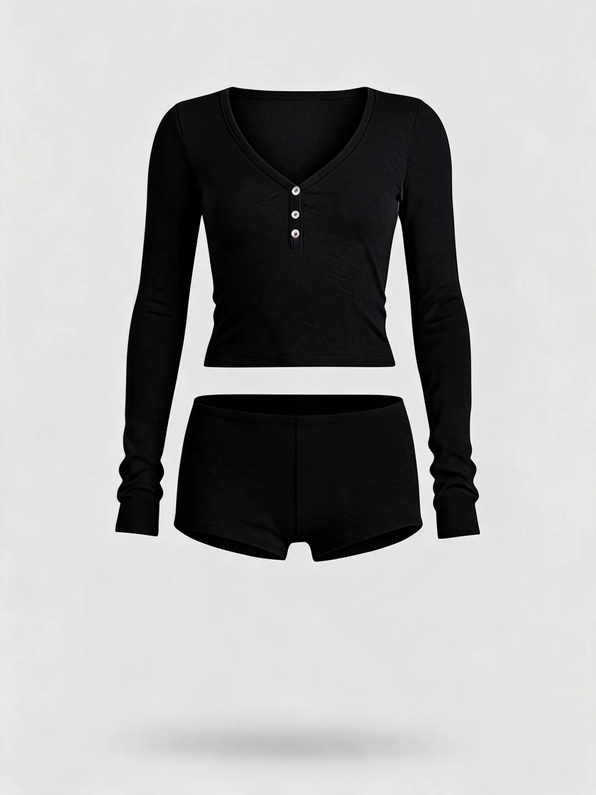 Long Sleeve Lounge Set with Built-In Bra