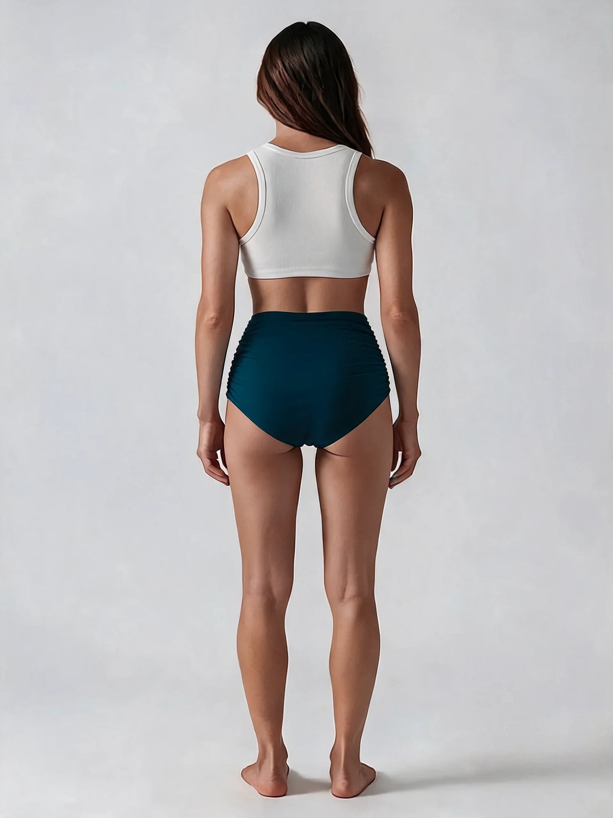 Women's High Waisted Ruched Bikini Bottoms
