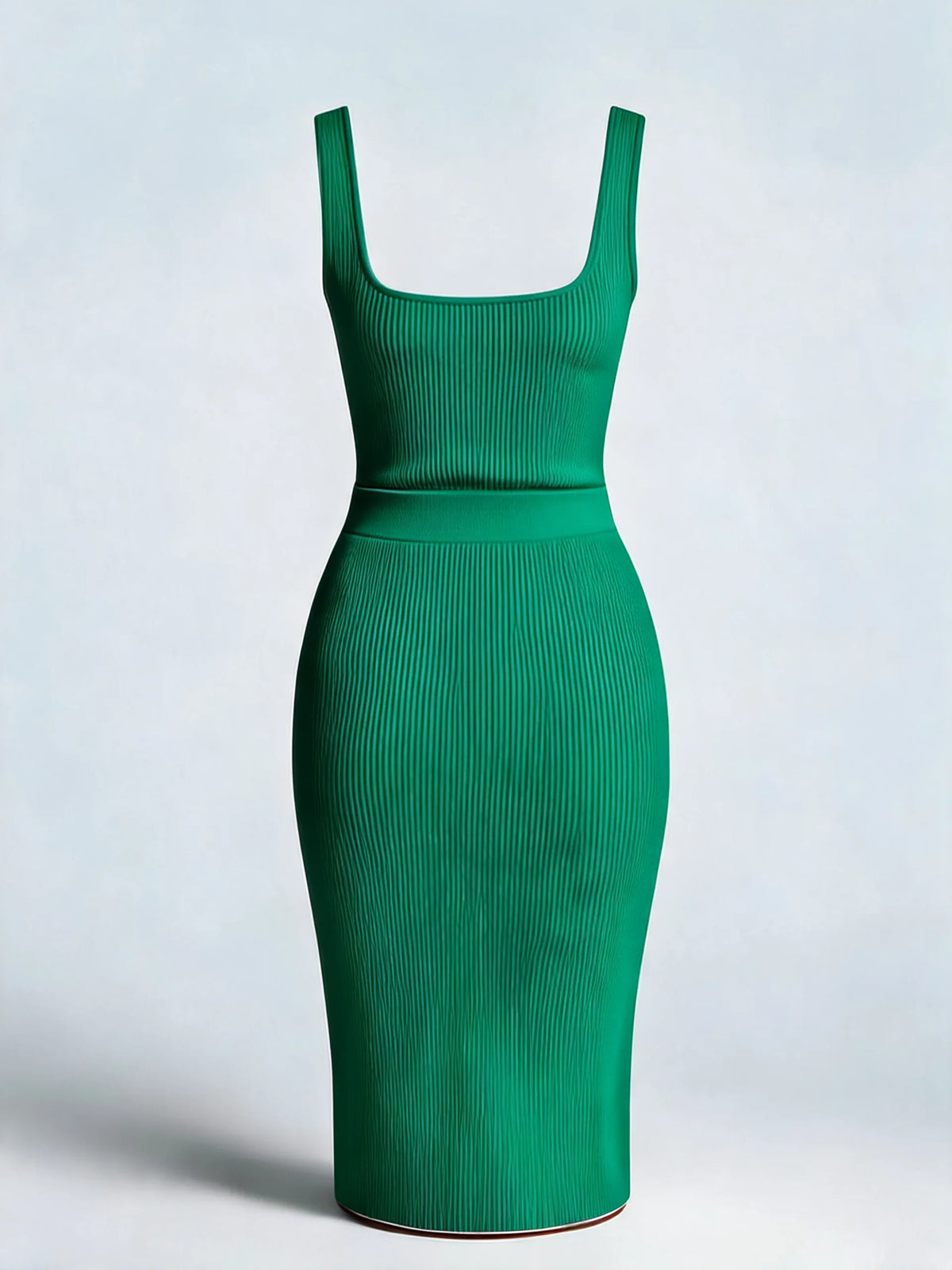 Sleeveless Ribbed Midi Dress