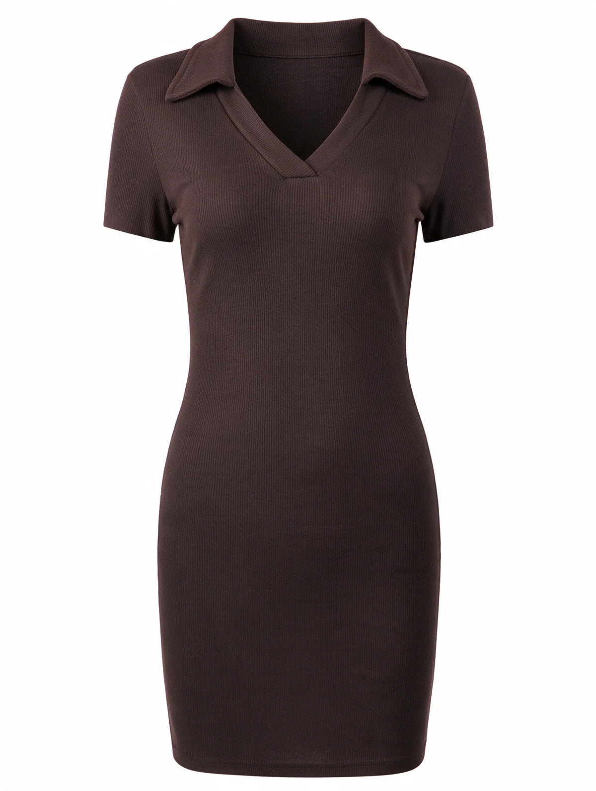 Ribbed Short Sleeve Mini Dress
