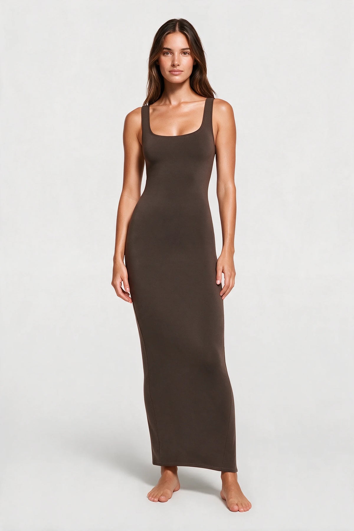 U-Neck Slit Maxi Dress