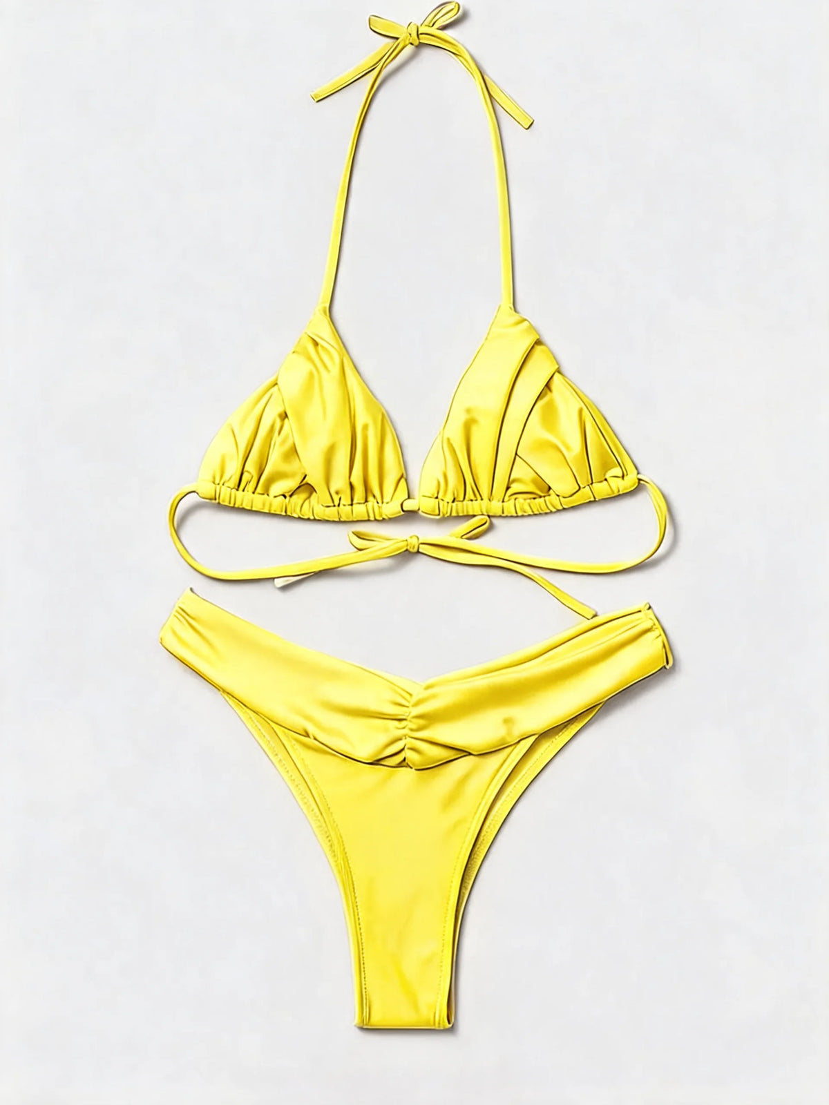 Solid Colour Bikini Set