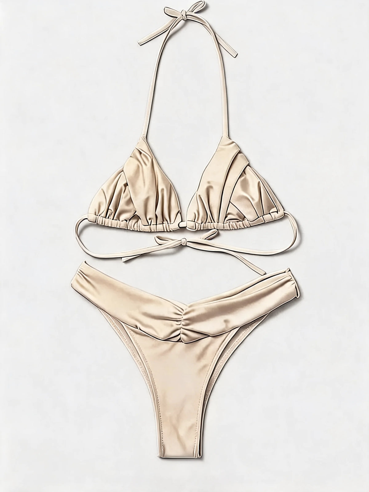 Solid Colour Bikini Set