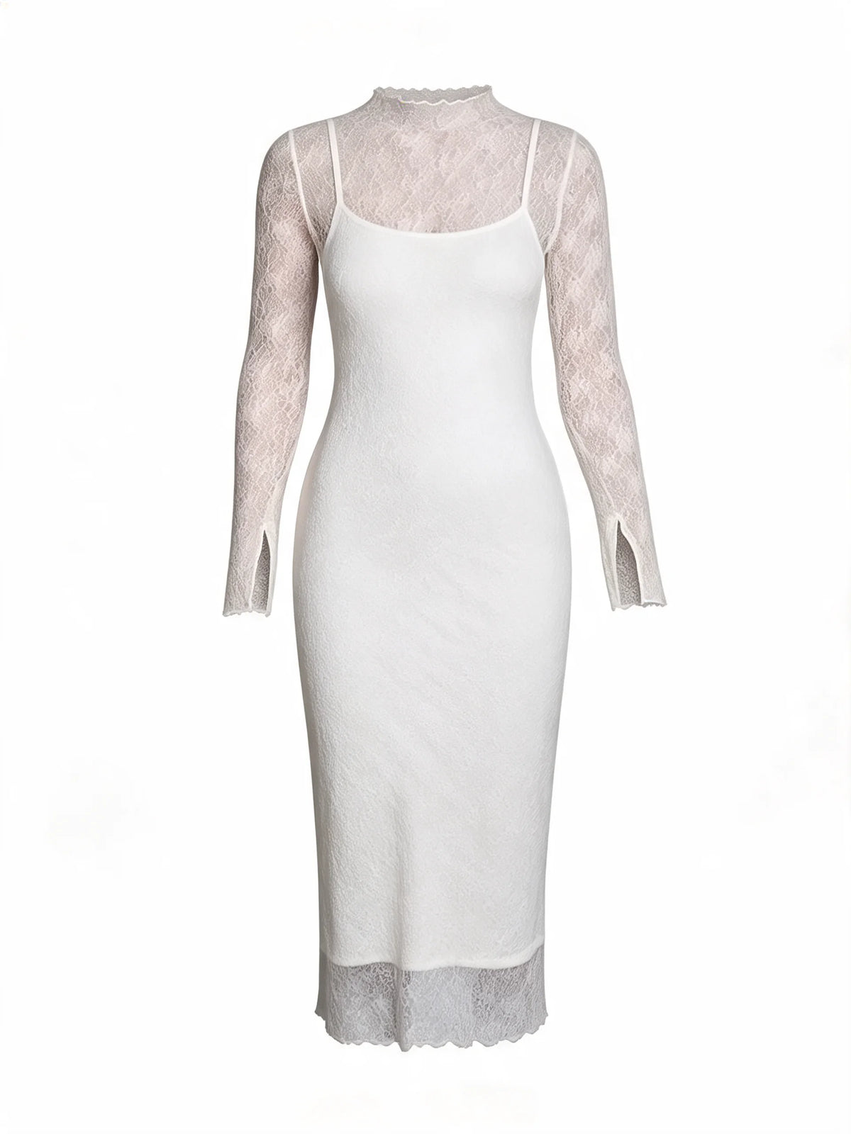 Womens Lace Long Sleeve Dress