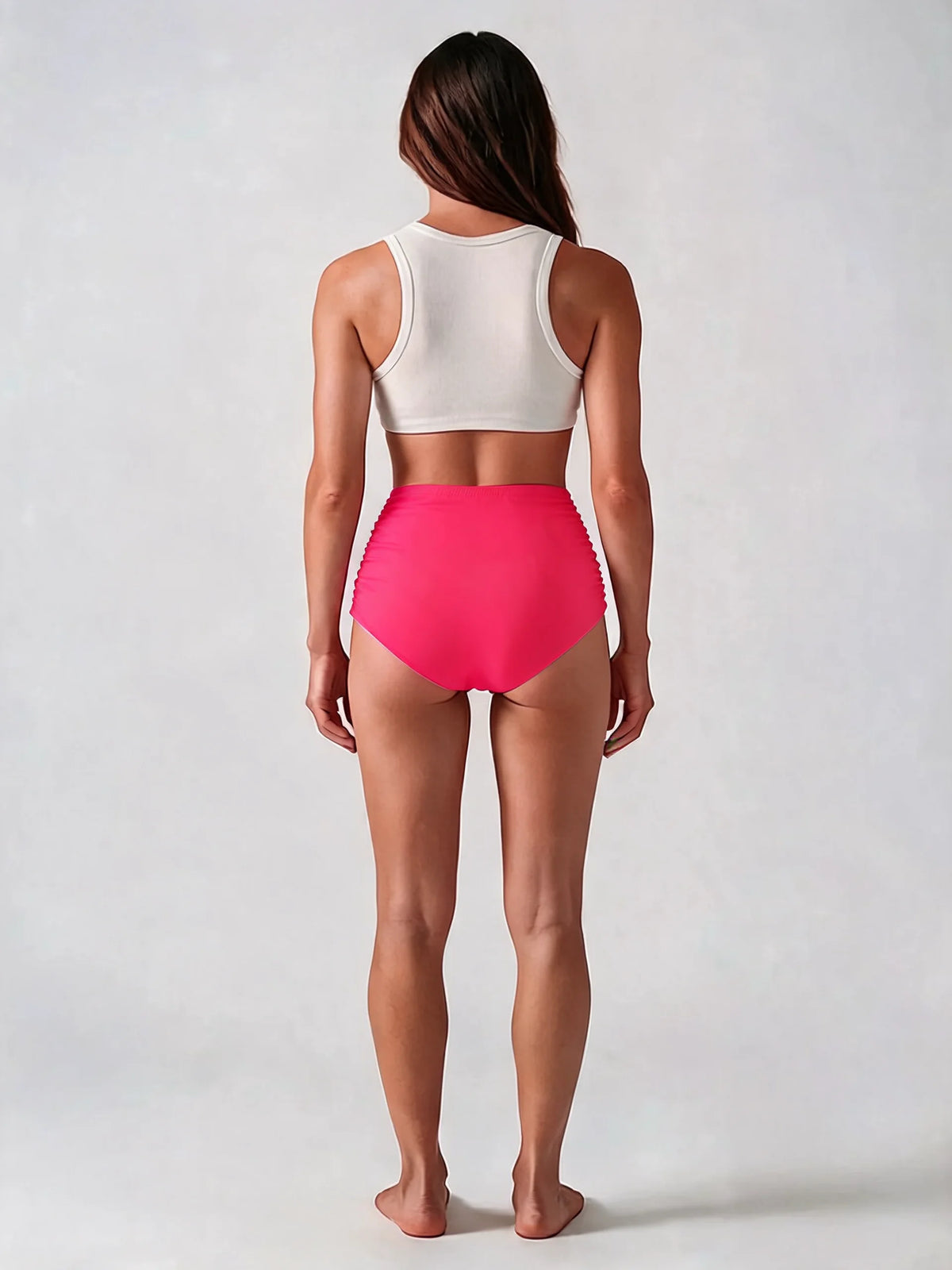 Women's High Waisted Ruched Bikini Bottoms