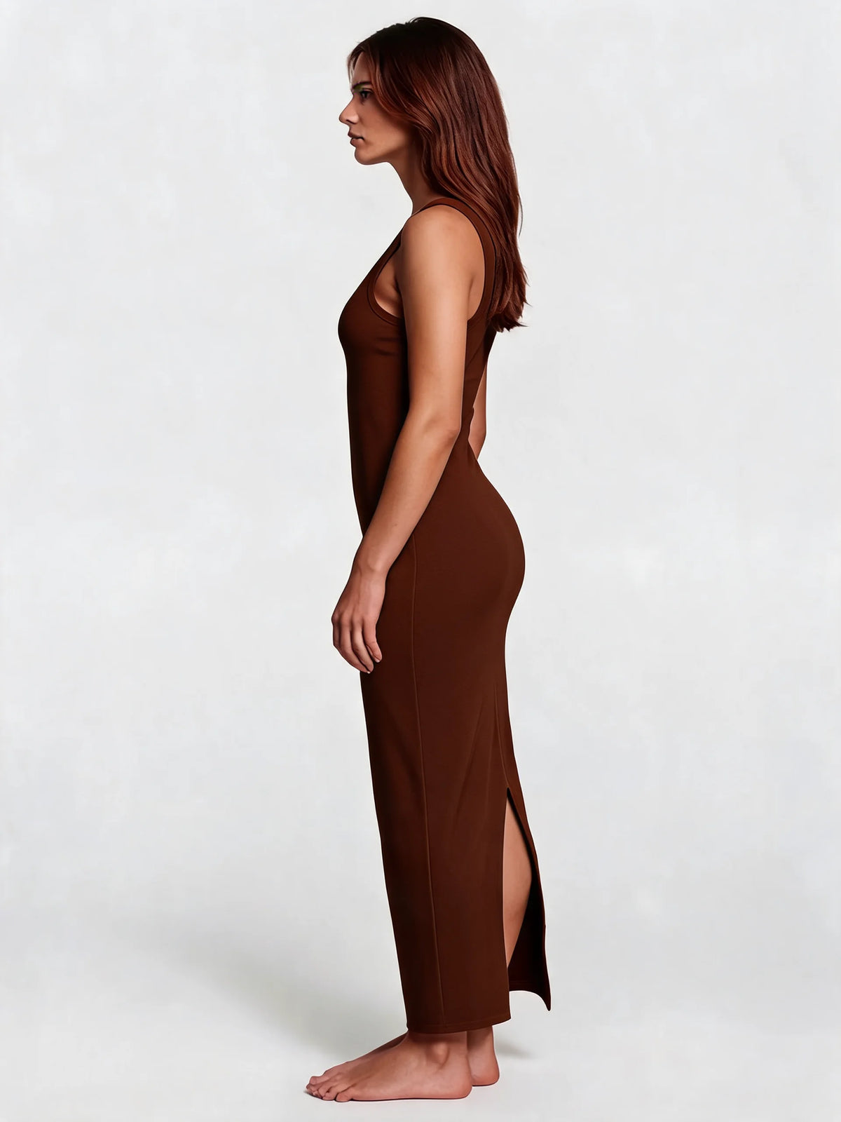 U-Neck Slit Maxi Dress