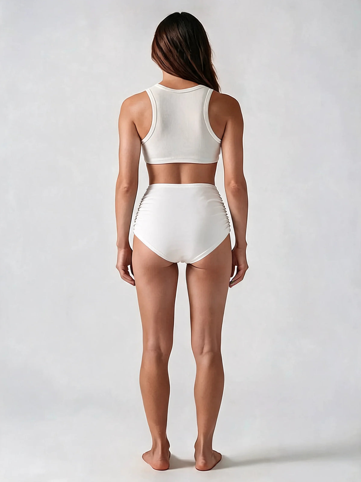 Women's High Waisted Ruched Bikini Bottoms