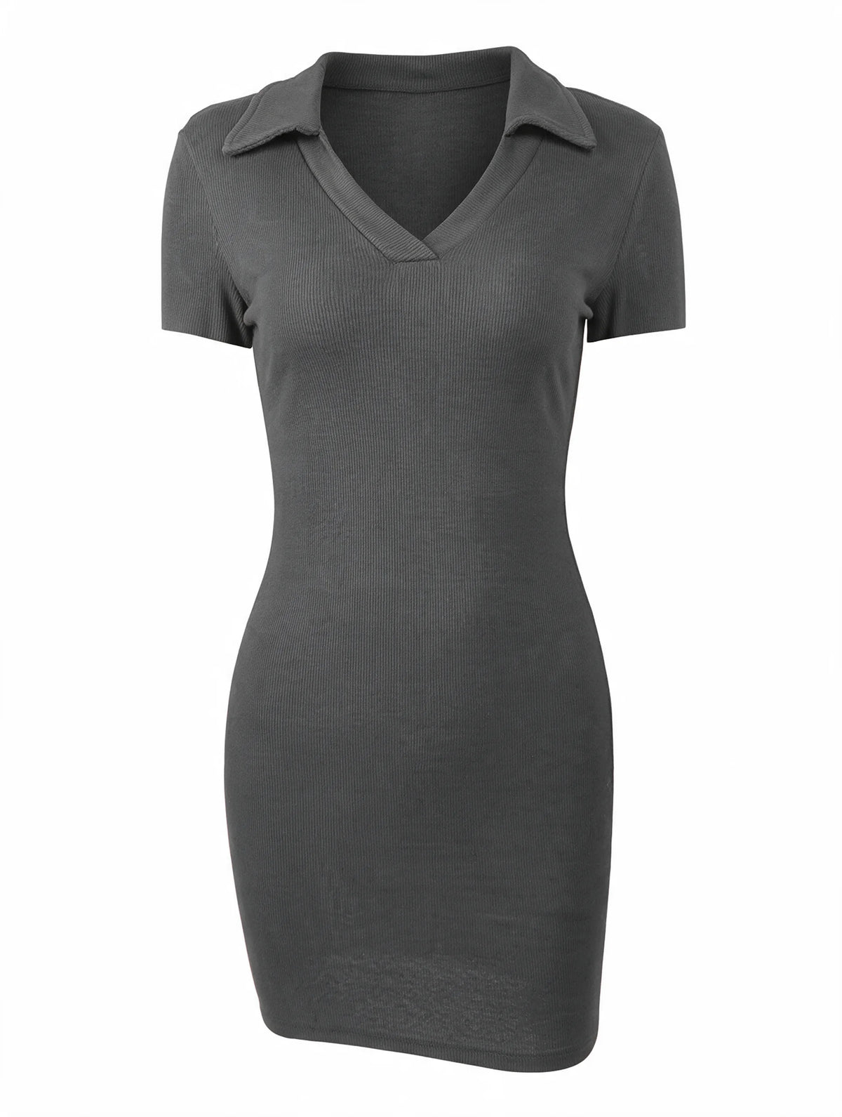 Ribbed Short Sleeve Mini Dress
