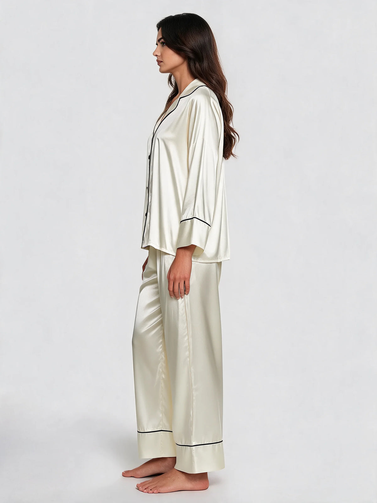 Satin Long Sleeve Pajama Set