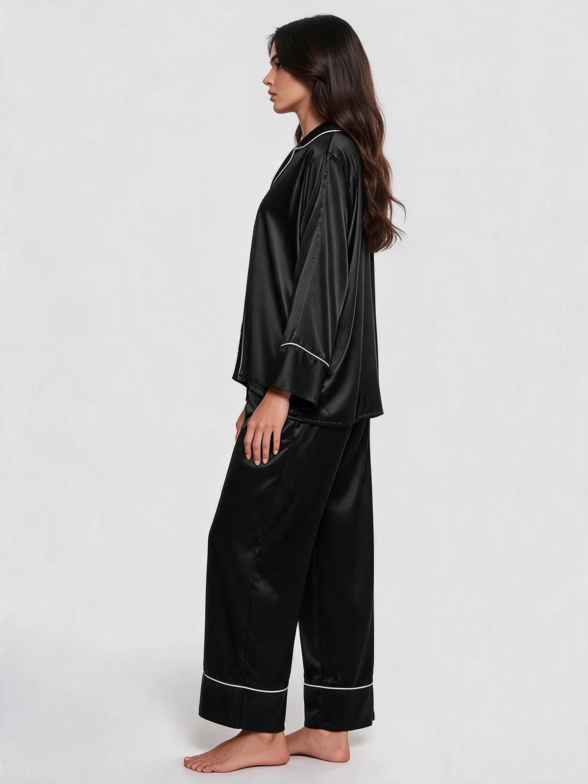 Satin Long Sleeve Pajama Set