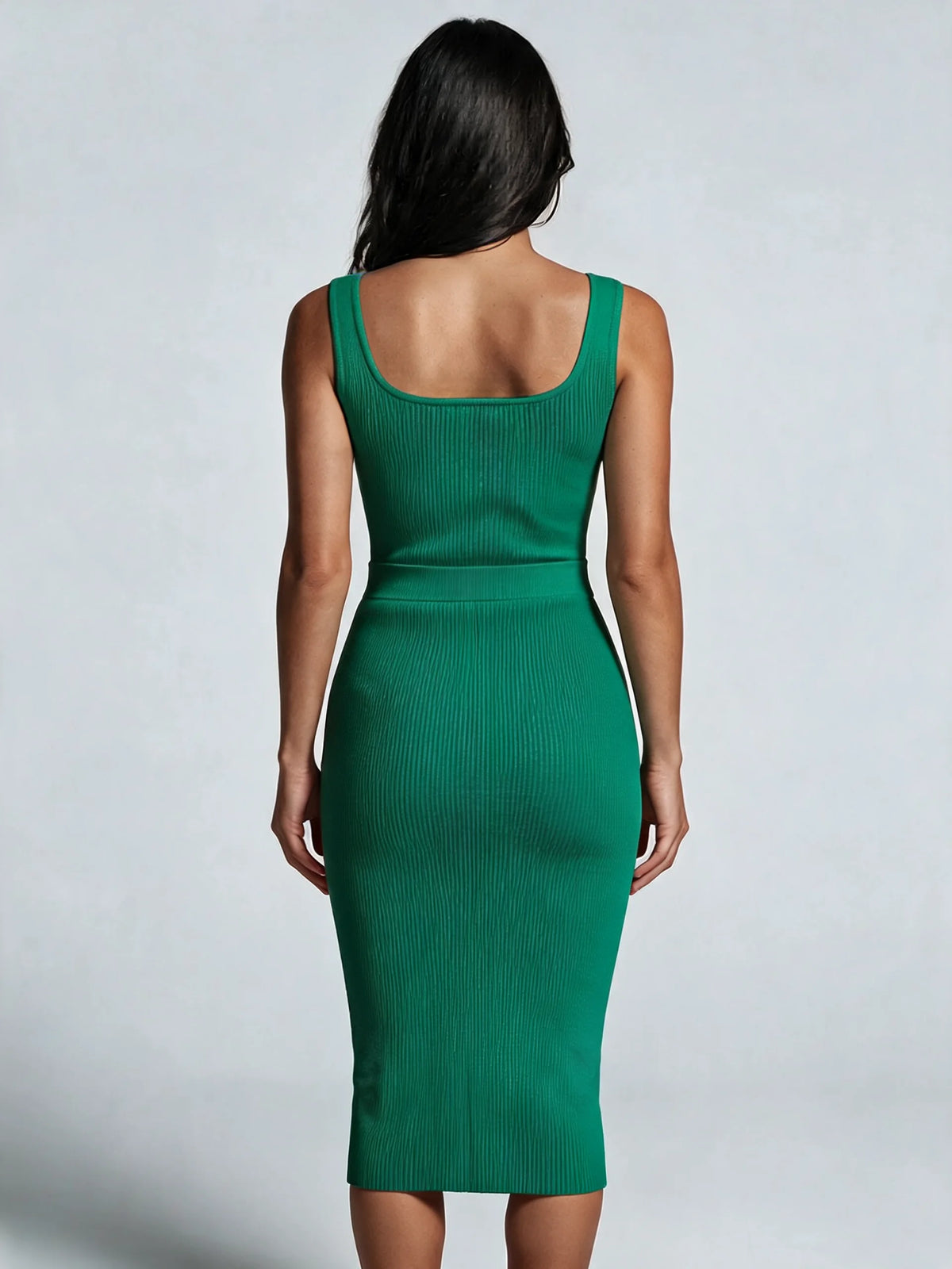 Sleeveless Ribbed Midi Dress