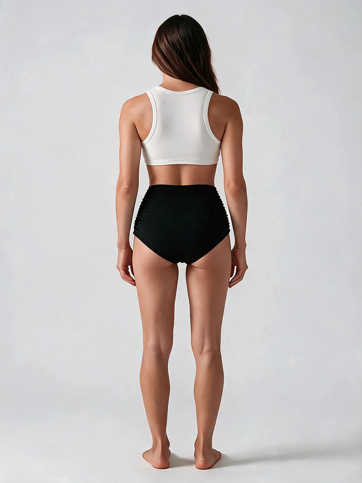 Women's High Waisted Ruched Bikini Bottoms