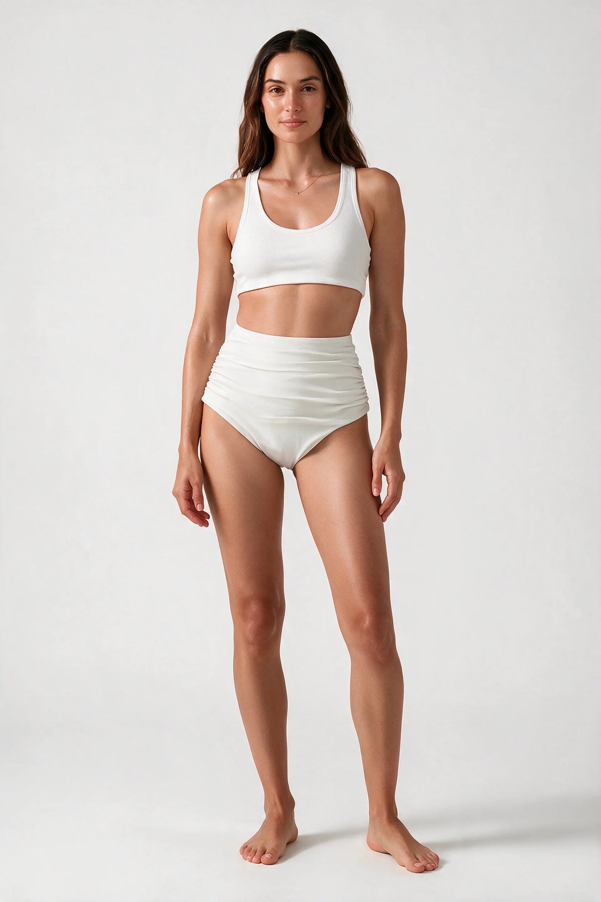 Women's High Waisted Ruched Bikini Bottoms