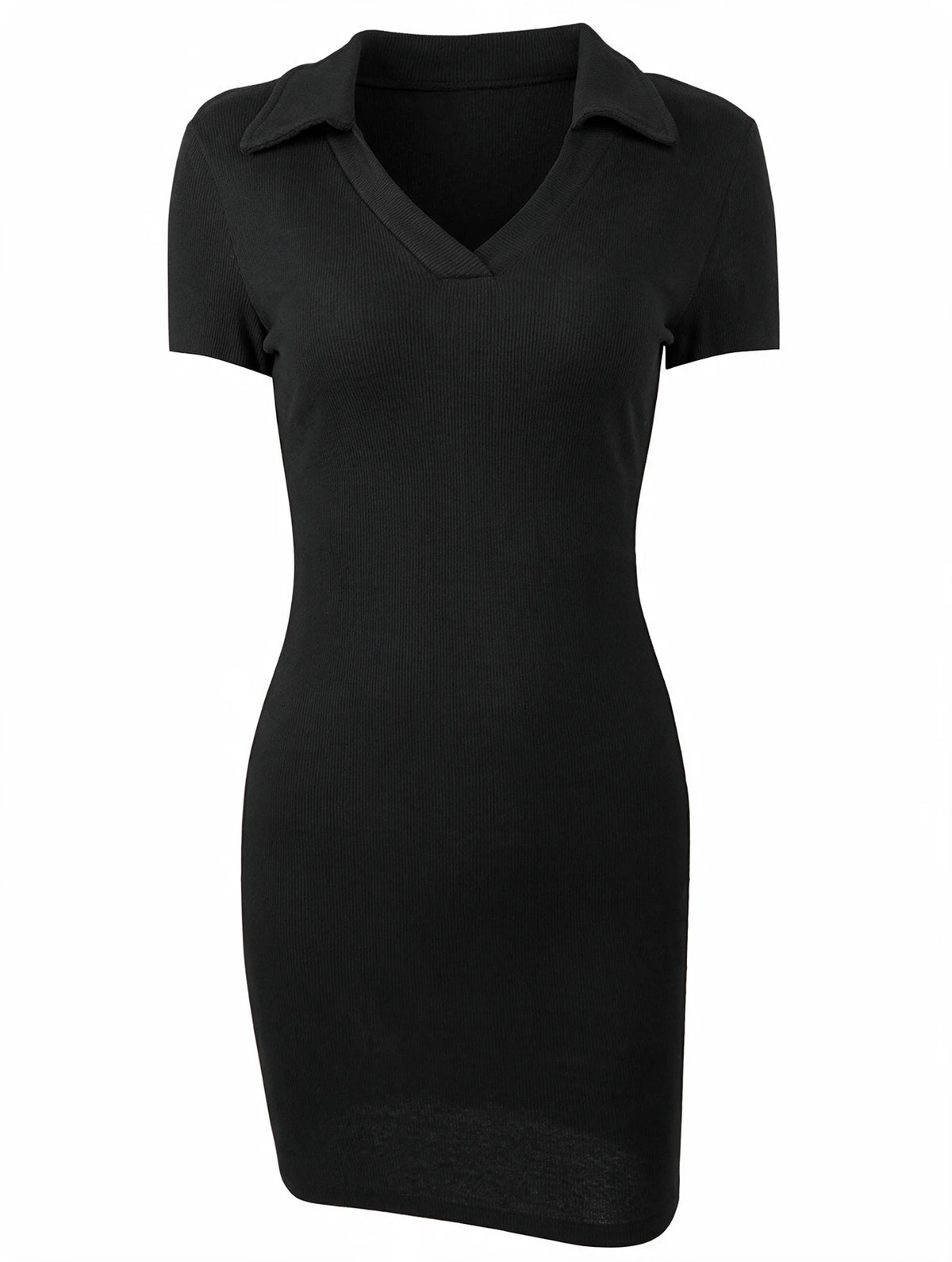 Ribbed Short Sleeve Mini Dress