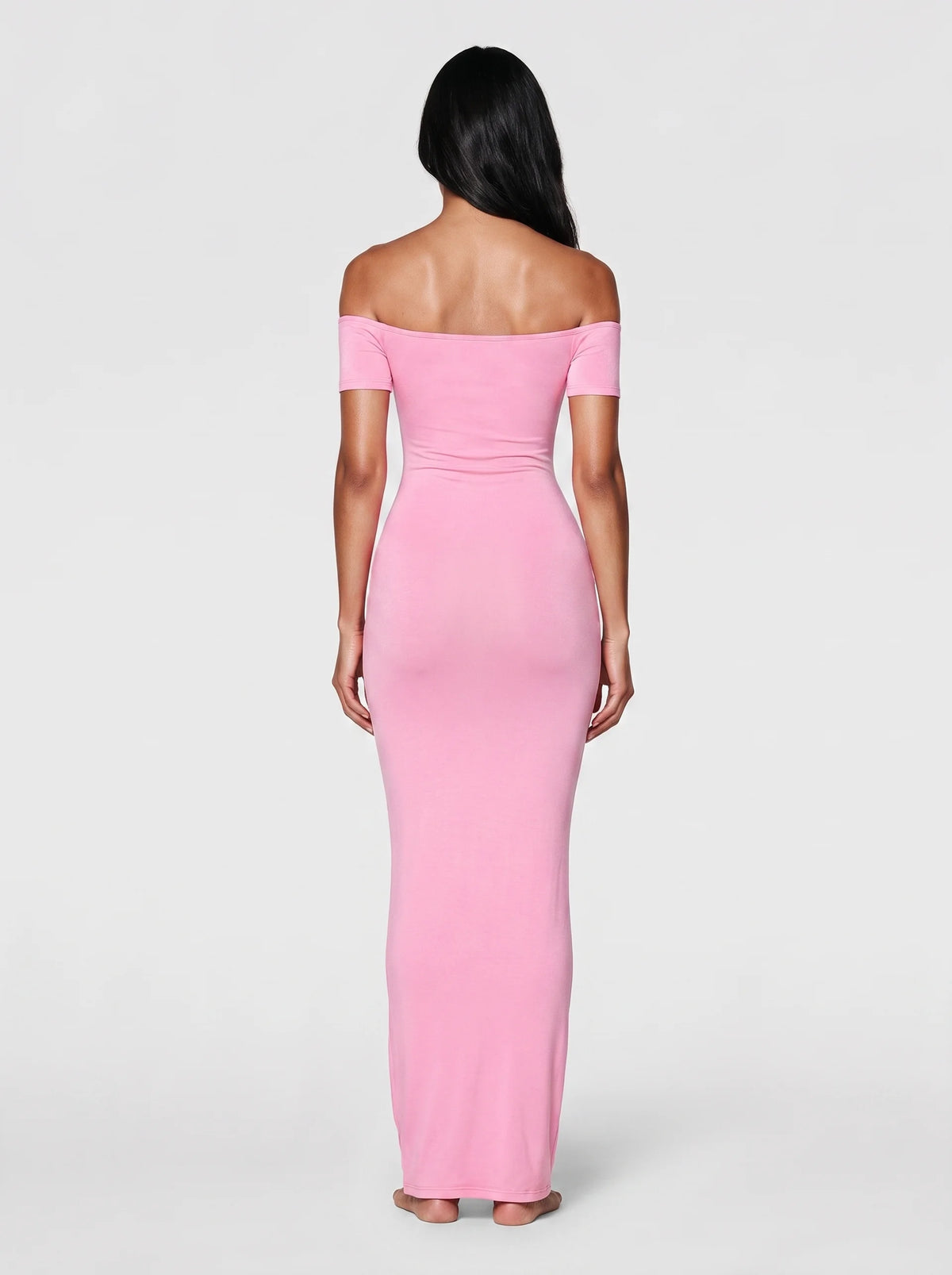 Off-Shoulder Sculpt Midi Dress