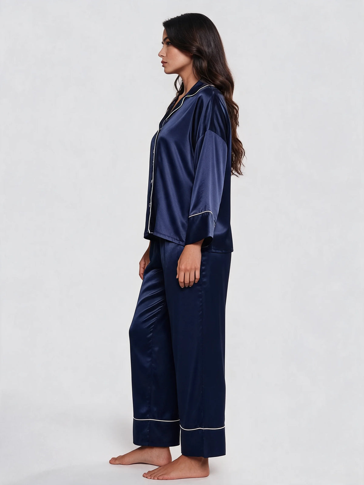 Satin Long Sleeve Pajama Set