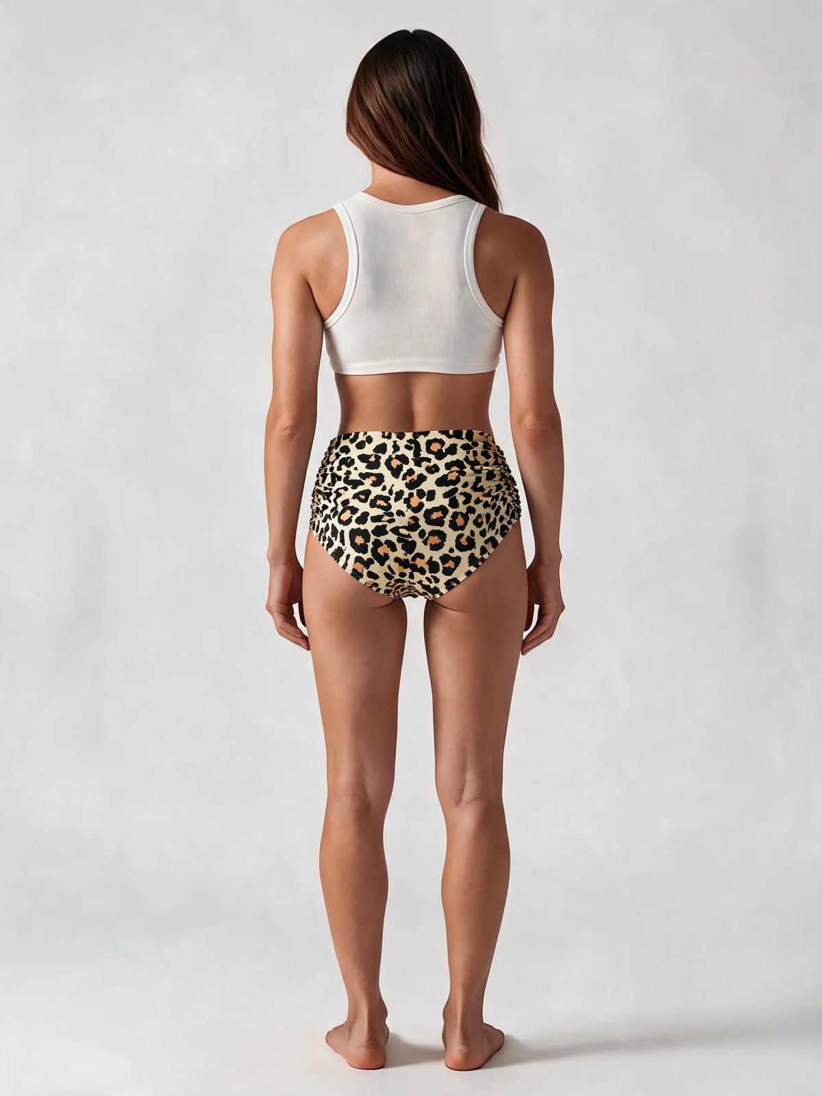 Women's High Waisted Ruched Bikini Bottoms