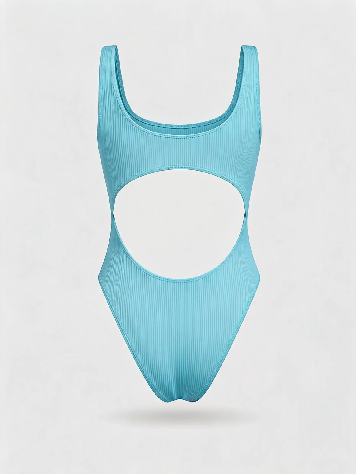 Ribbed Cut-Out One-Piece Swimsuit