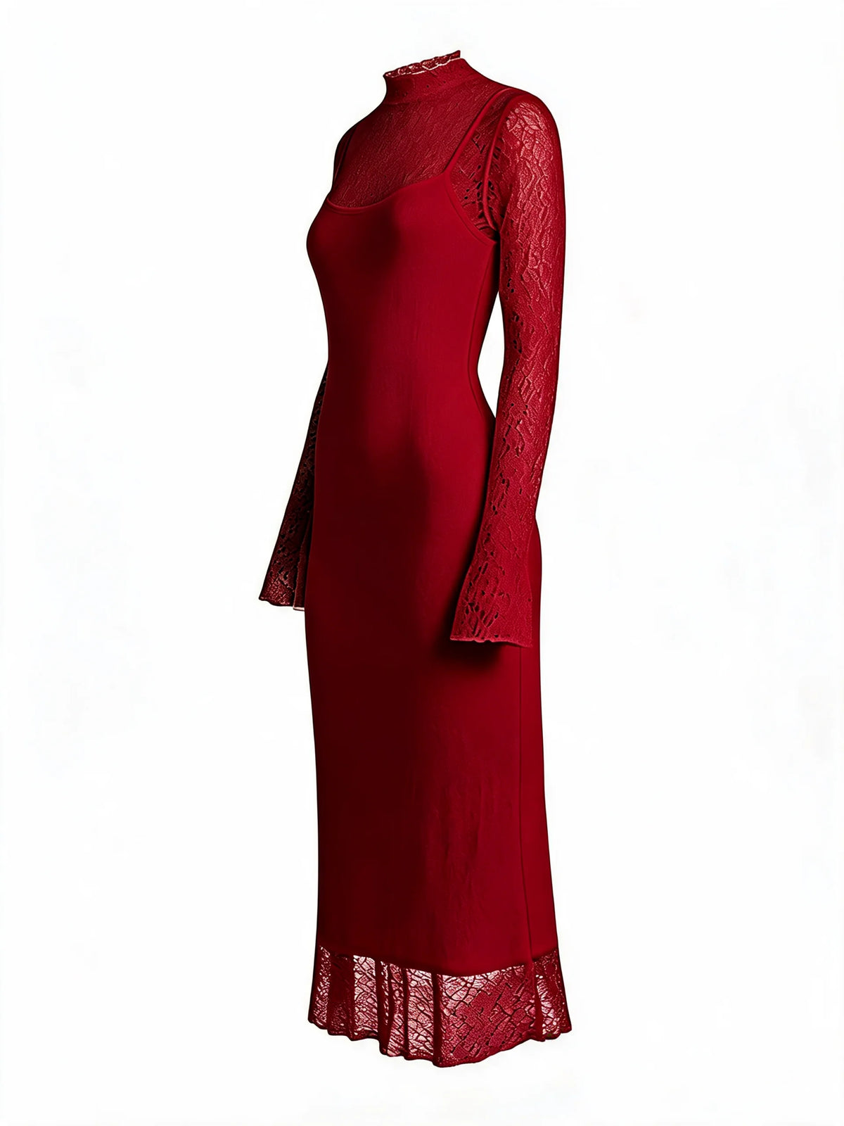 Womens Lace Long Sleeve Dress