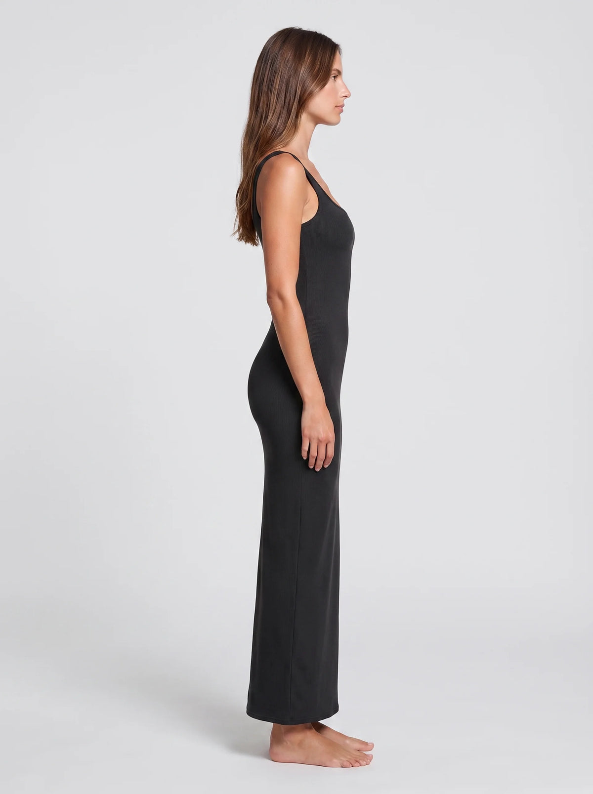 U-Neck Slit Maxi Dress