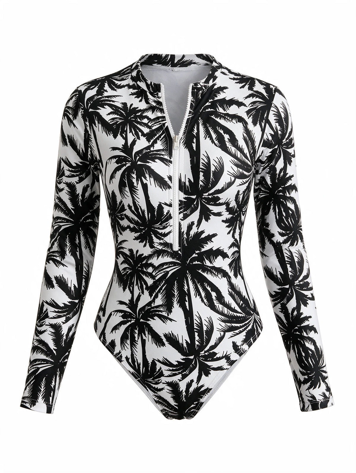 Long Sleeve Zip One-Piece Swimsuit