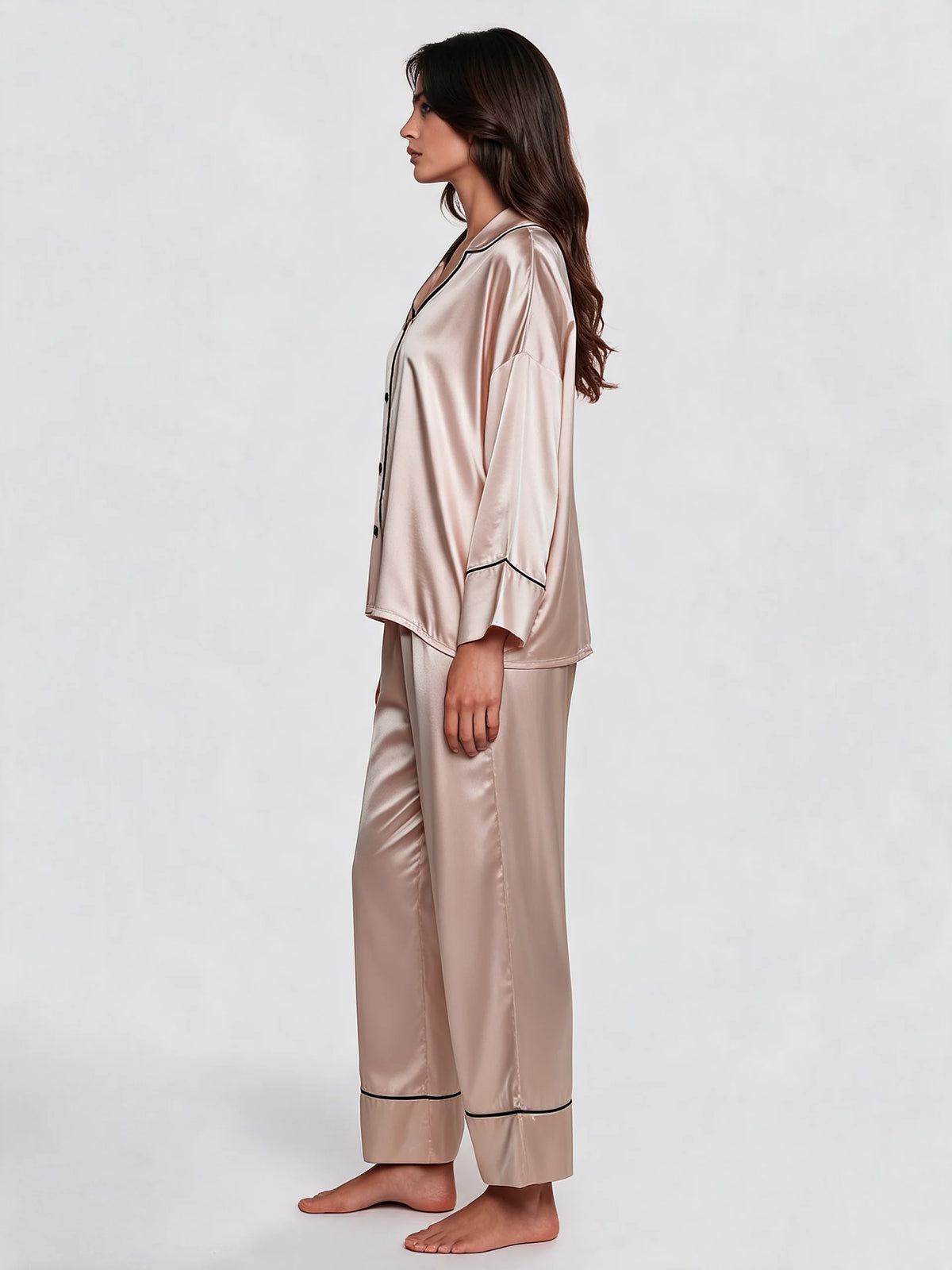 Satin Long Sleeve Pajama Set