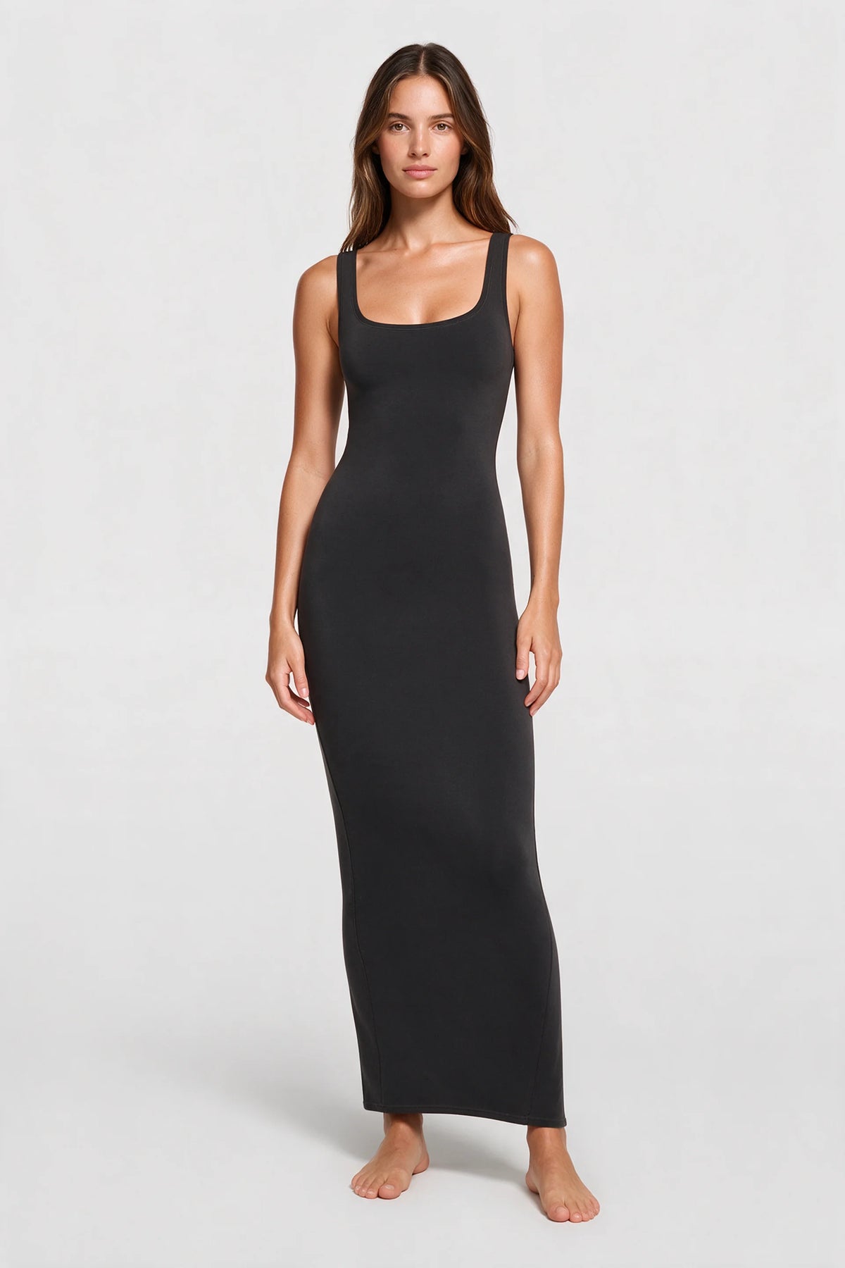 U-Neck Slit Maxi Dress