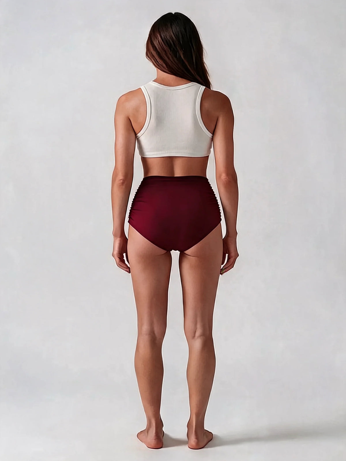 Women's High Waisted Ruched Bikini Bottoms