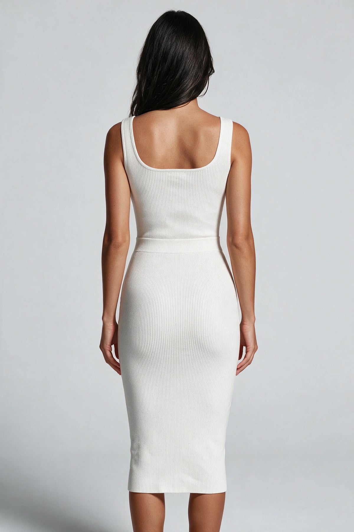 Sleeveless Ribbed Midi Dress