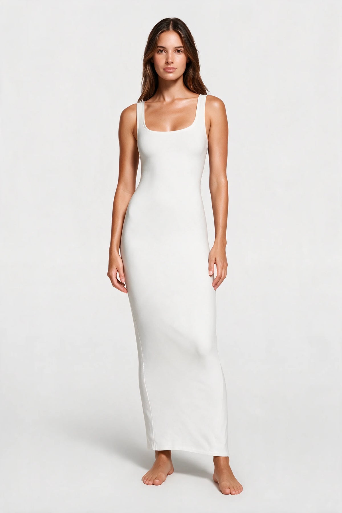 U-Neck Slit Maxi Dress