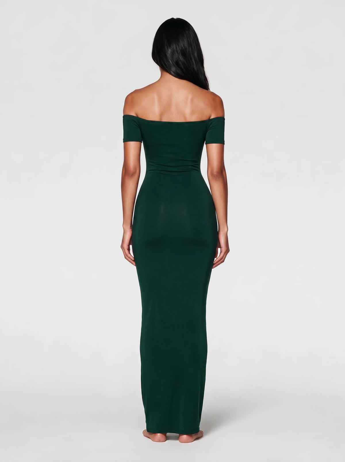 Off-Shoulder Sculpt Midi Dress