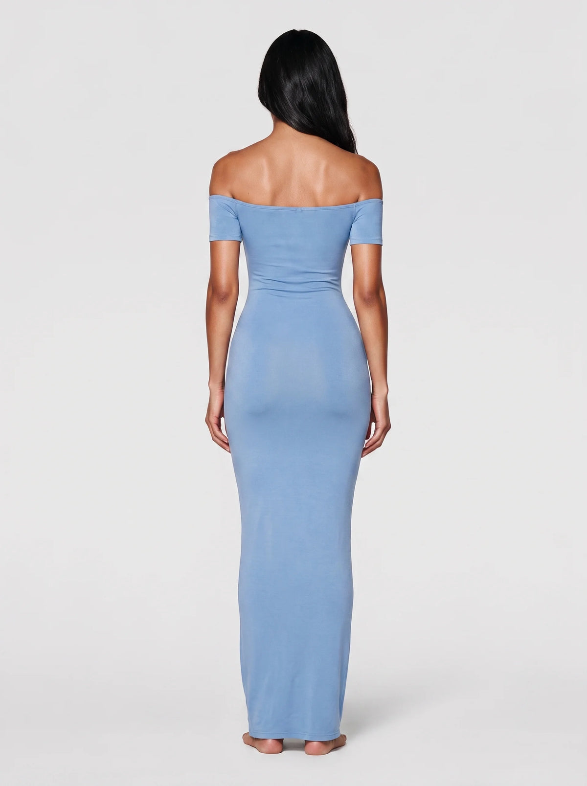 Off-Shoulder Sculpt Midi Dress