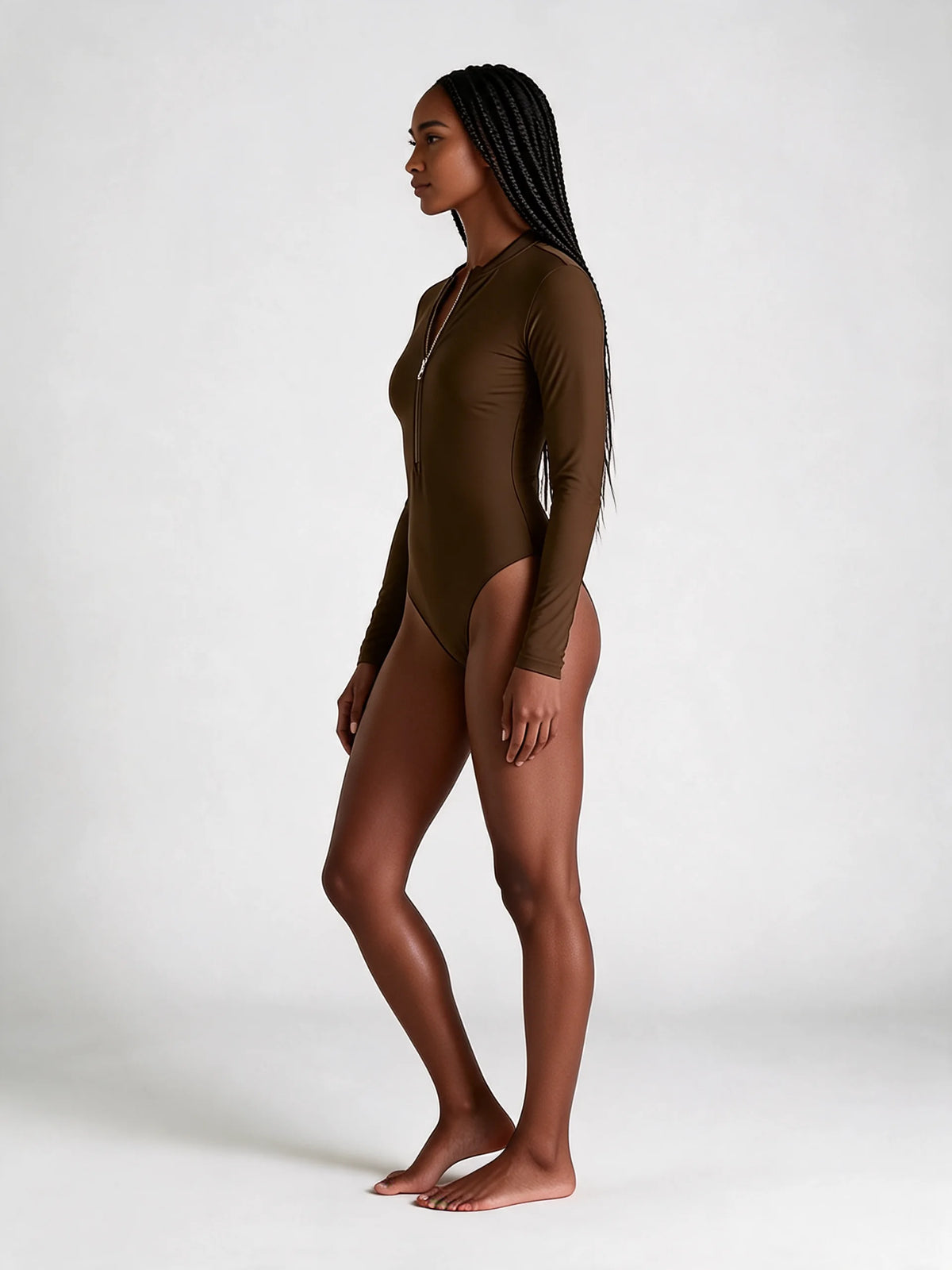 Long Sleeve Zip One-Piece Swimsuit