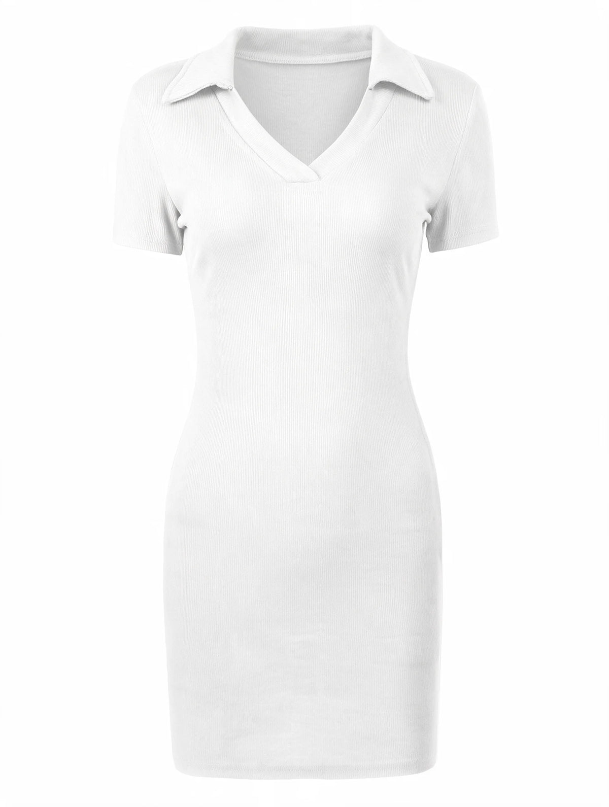Ribbed Short Sleeve Mini Dress