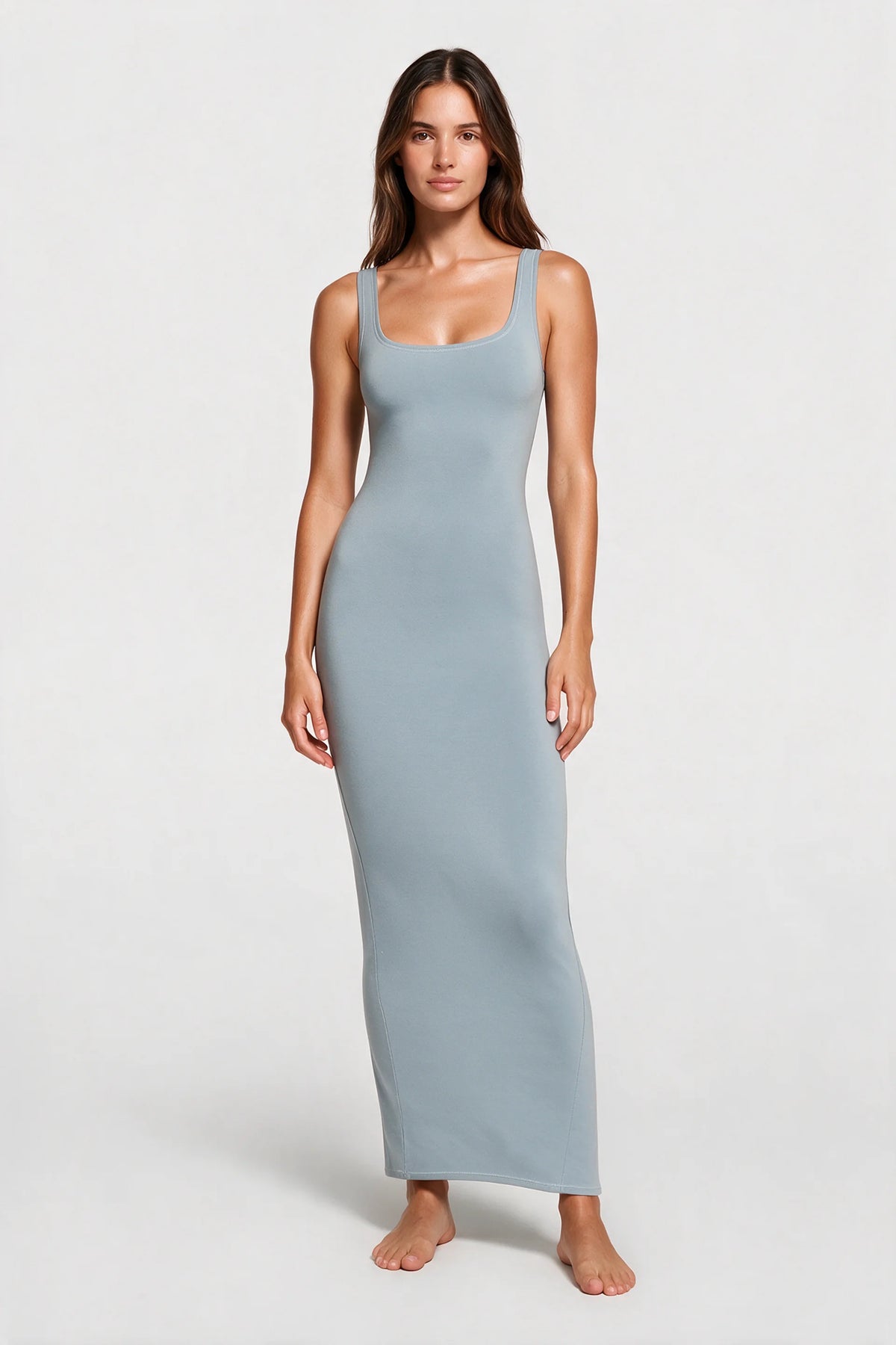 U-Neck Slit Maxi Dress