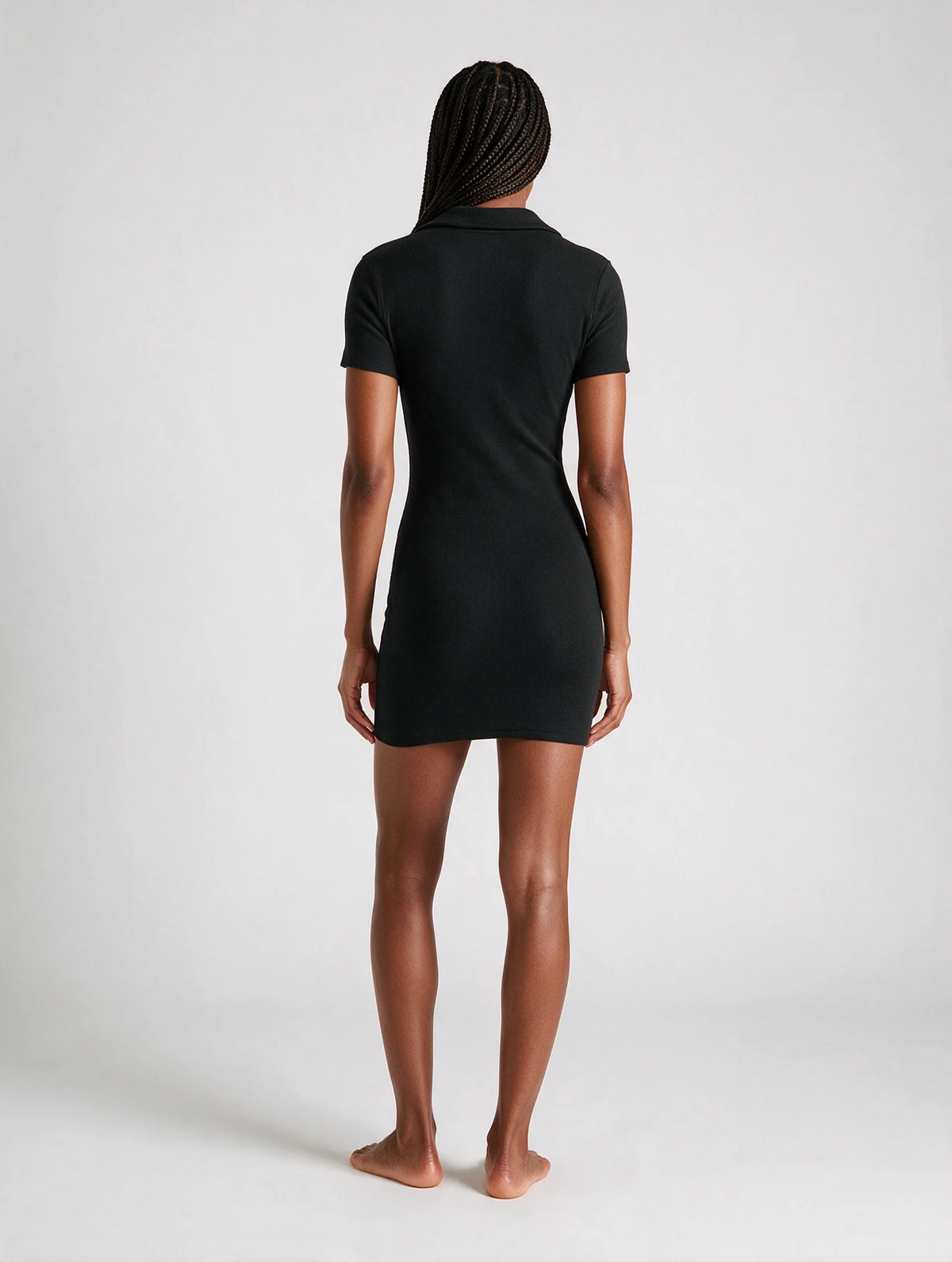 Ribbed Short Sleeve Mini Dress