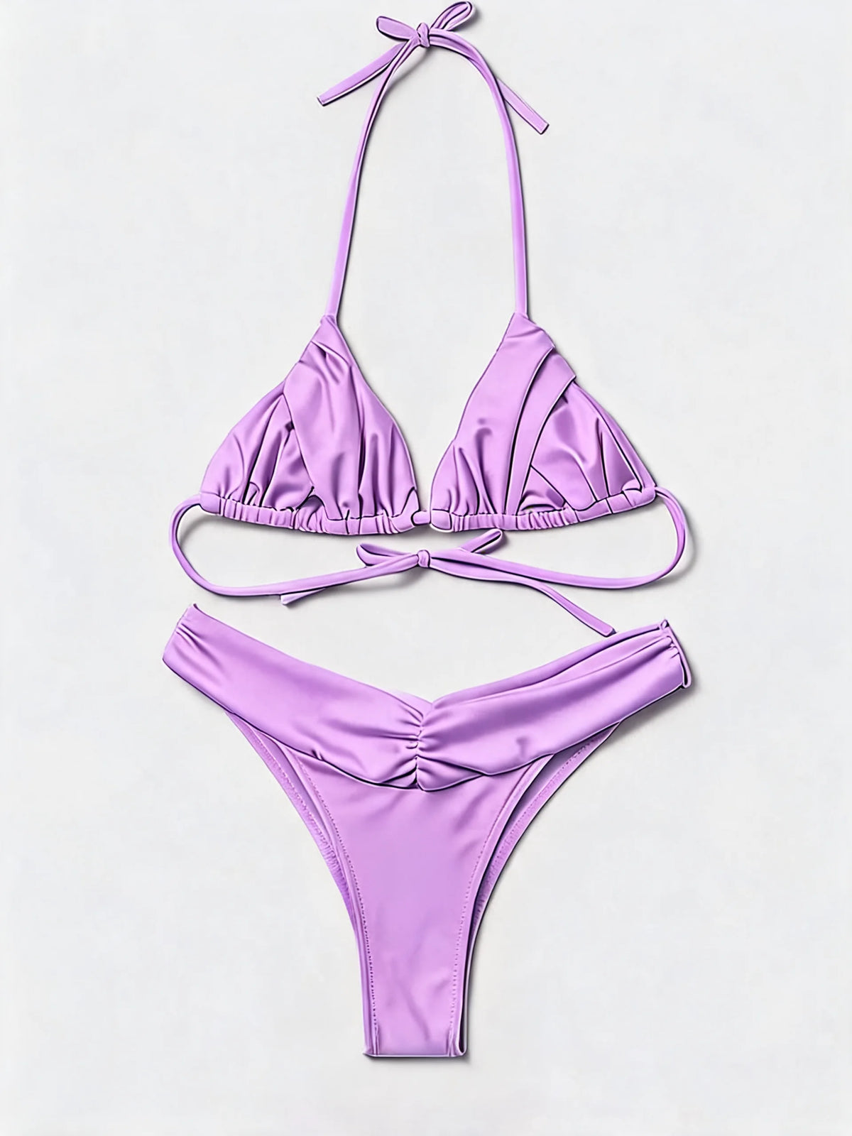 Solid Colour Bikini Set