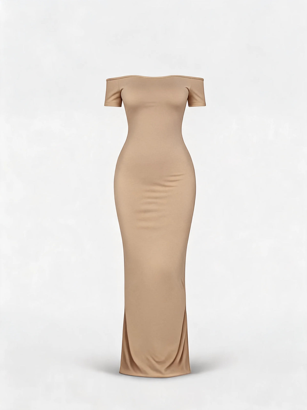 Off-Shoulder Sculpt Midi Dress