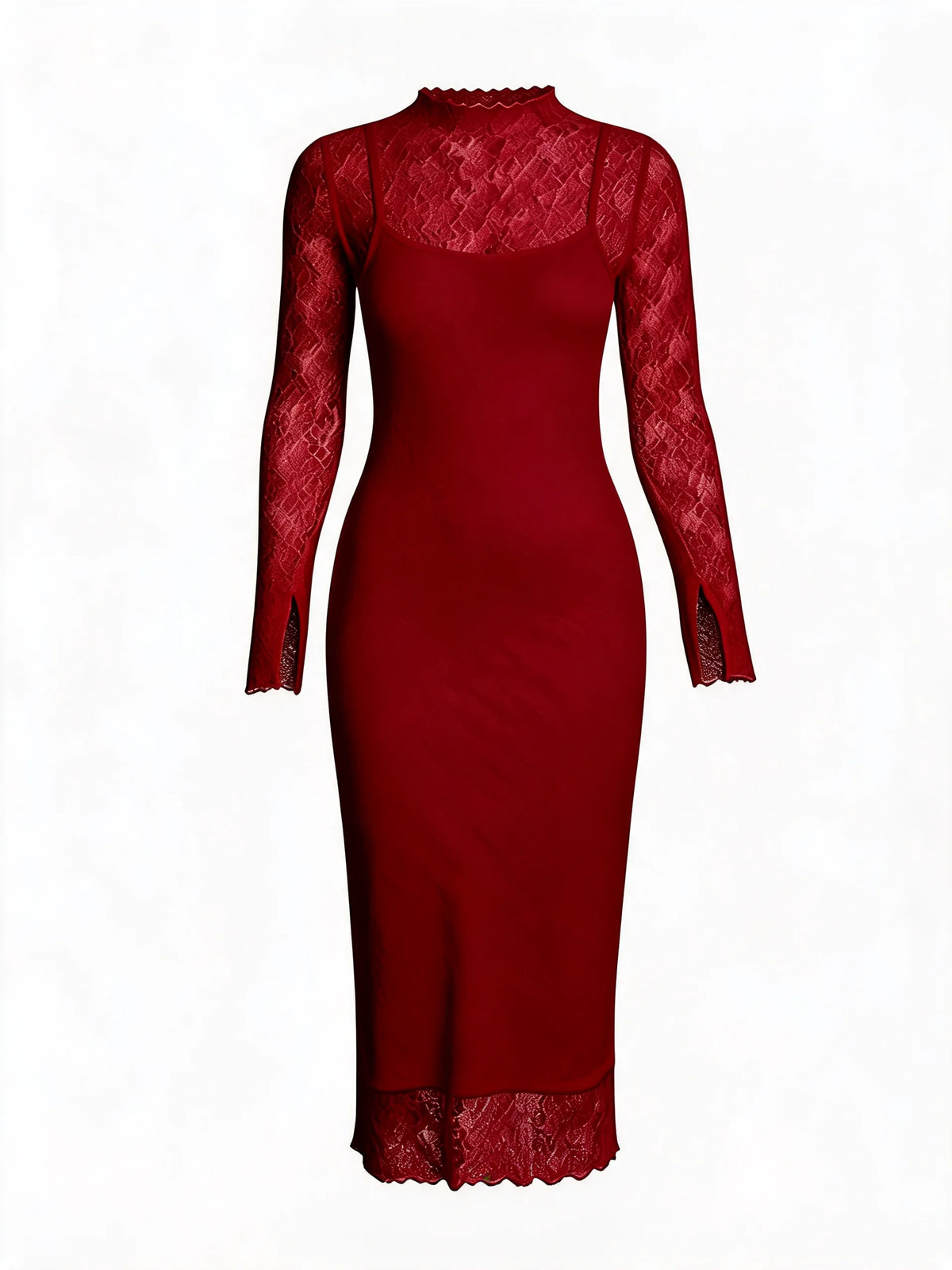 Womens Lace Long Sleeve Dress
