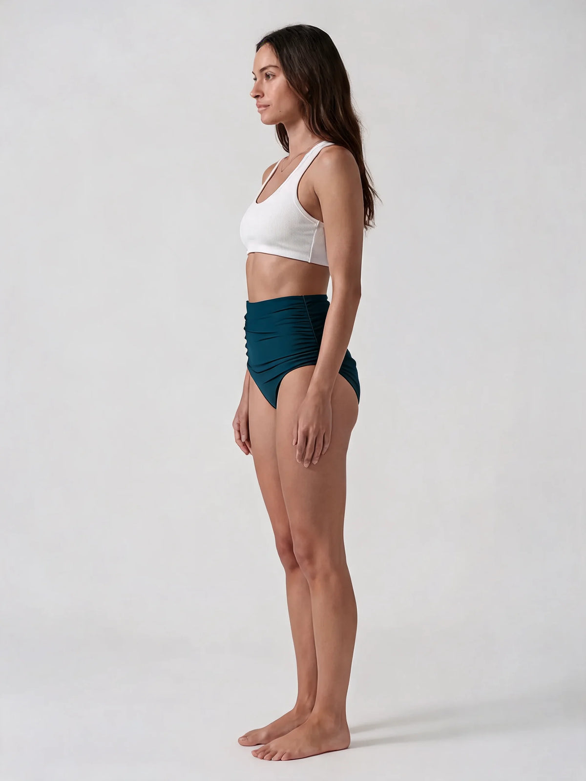 Women's High Waisted Ruched Bikini Bottoms