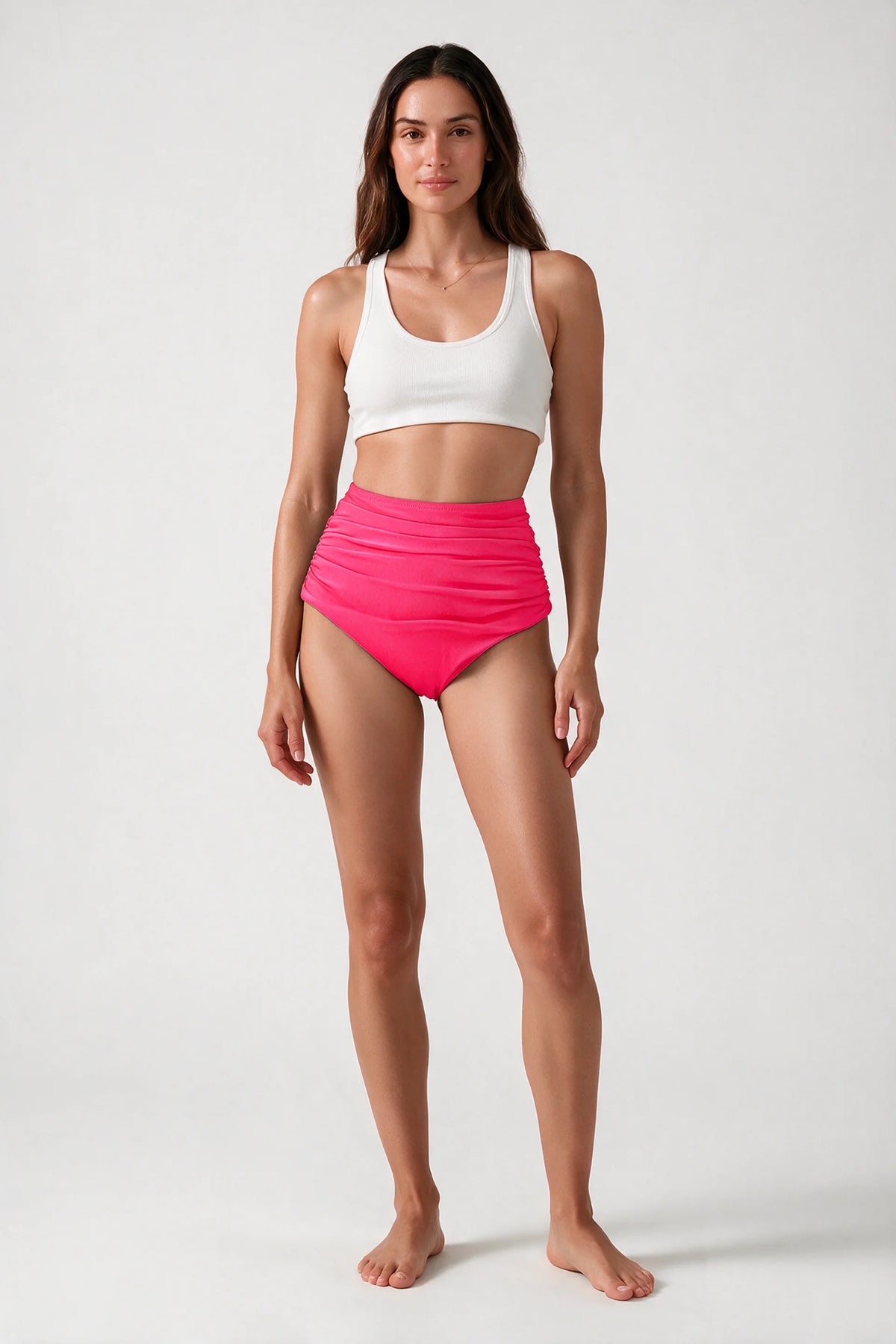 Women's High Waisted Ruched Bikini Bottoms
