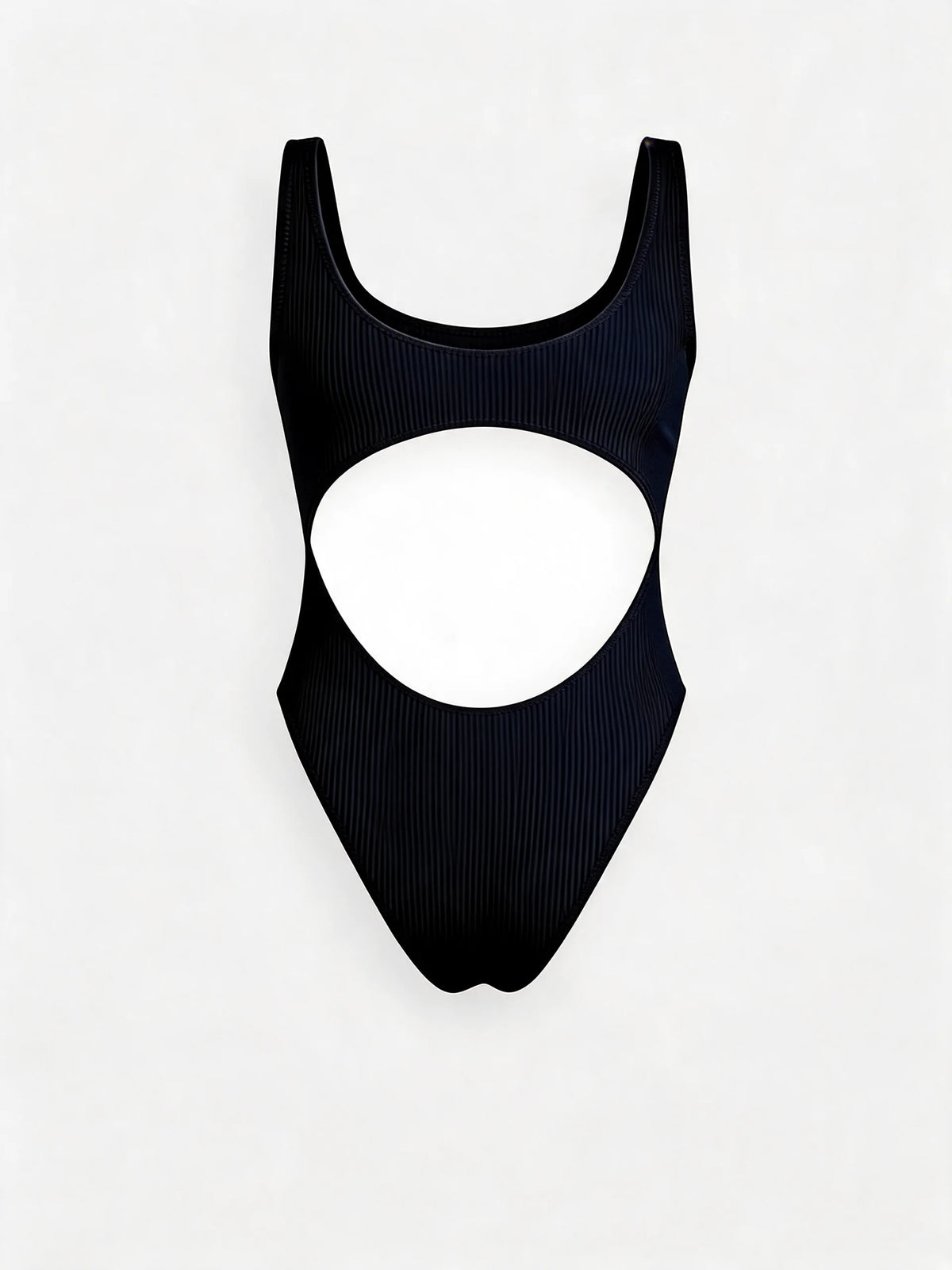 Ribbed Cut-Out One-Piece Swimsuit