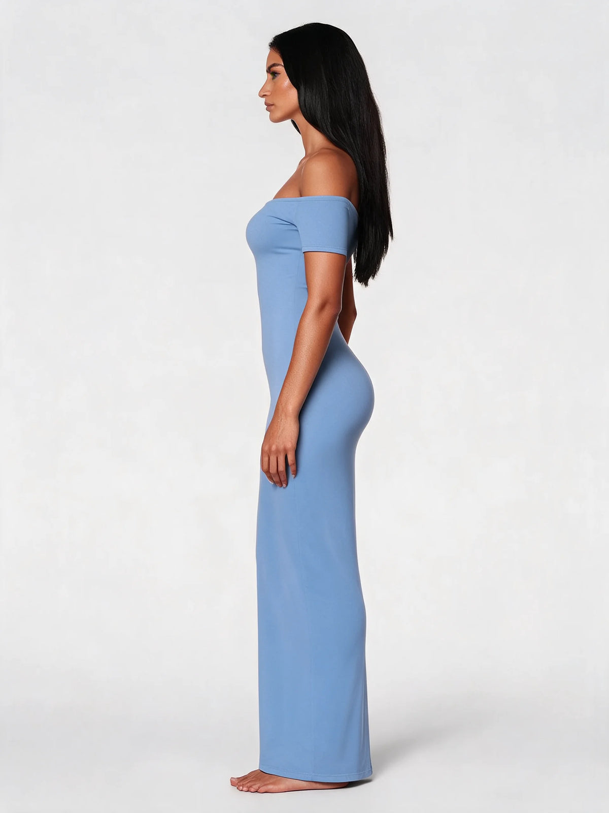 Off-Shoulder Sculpt Midi Dress