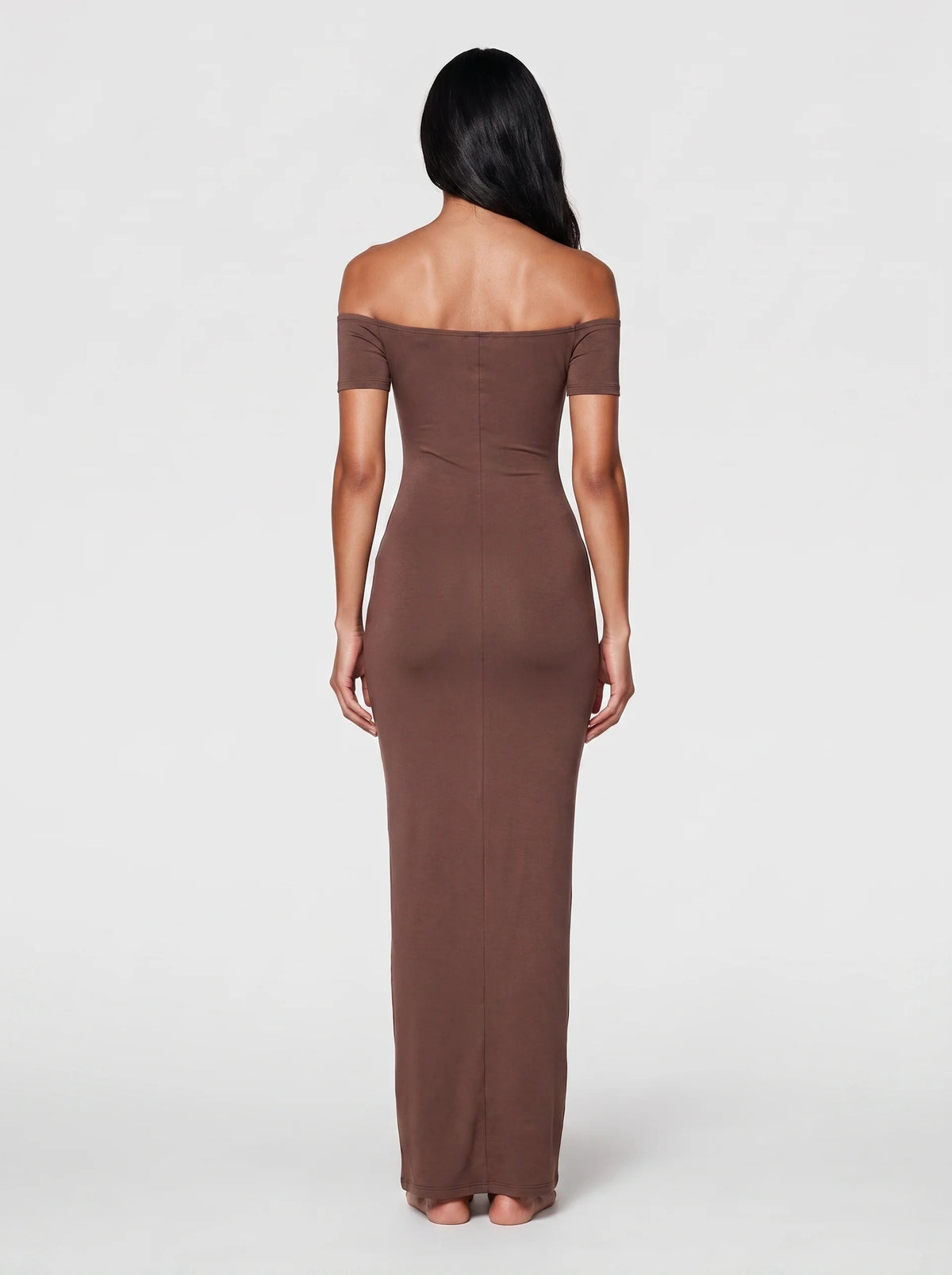 Off-Shoulder Sculpt Midi Dress