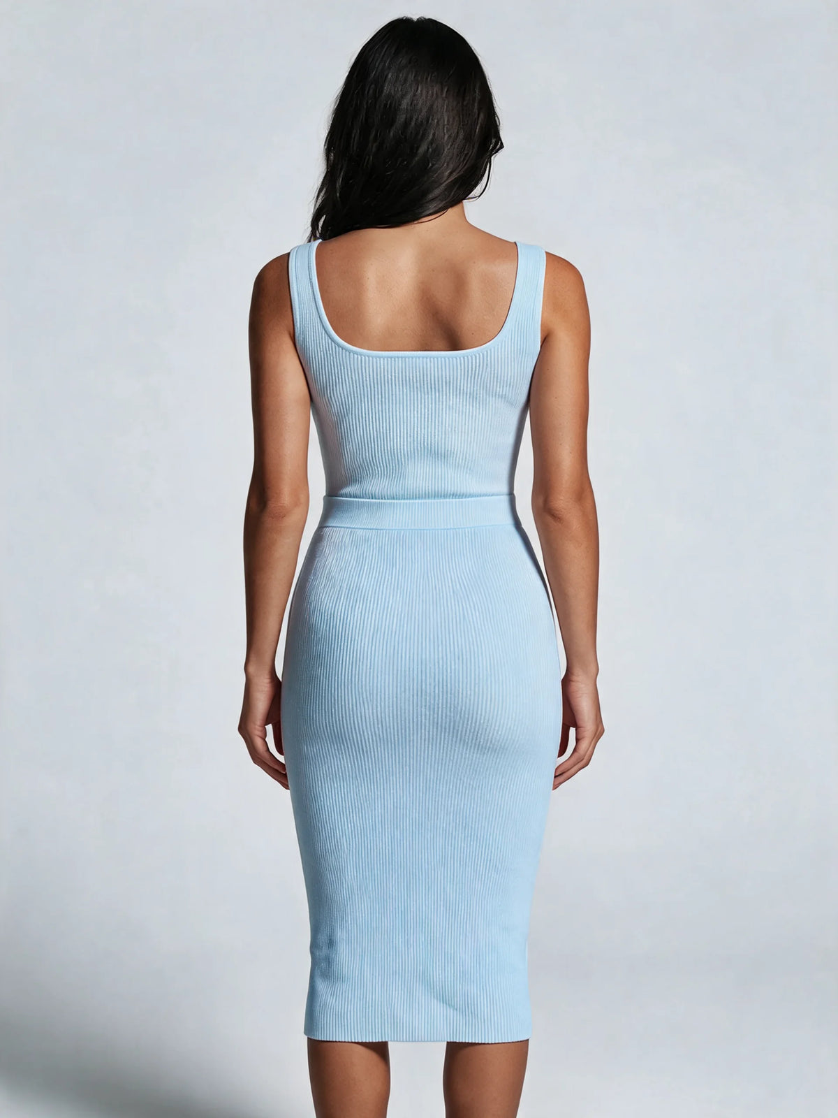 Sleeveless Ribbed Midi Dress